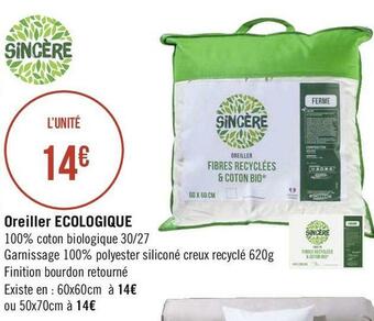 Géant Casino Casino oreiller ecologique offre