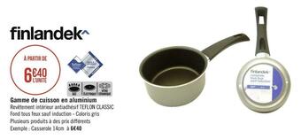 Finlandek gamme de cuisson en aluminium