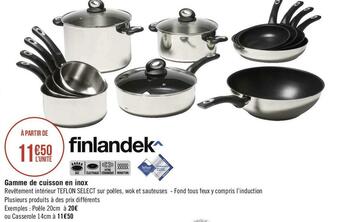 Géant Casino Finlandek gamme de cuisson en inox offre
