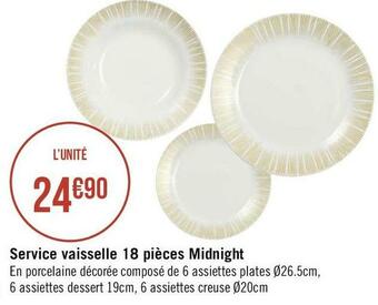 Service vaisselle 18 pièces midnight