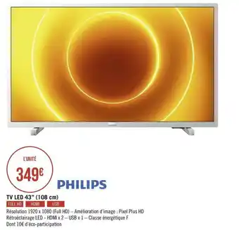Géant Casino Philips tv led 43’’ (108 cm) offre