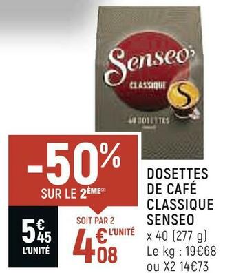 Spar Senseo dosettes de café classique offre