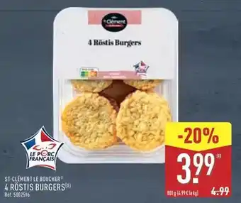 ALDI Clément - st clement le boucher 4 rostis burgers offre