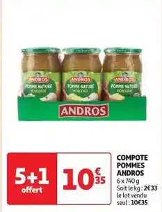 Auchan Andros - compote pommes offre