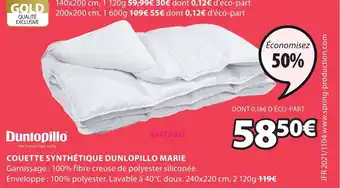 JYSK Couette systhétique dunlopillo marie offre