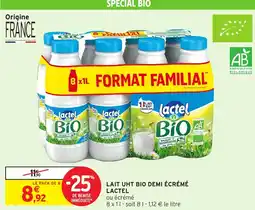 Intermarché Hyper LACTEL Lait uht bio demi écrémé offre