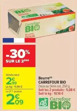 Carrefour Market Carrefour - beurre bio offre