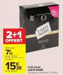 Carrefour Carte noire - café moulu offre