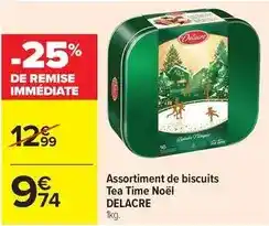 Carrefour Delacre - assortiment de biscuits tea time noël offre