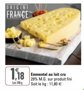 G20 Emmental au lait cru offre