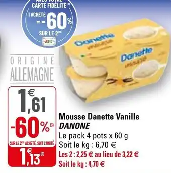 Mousse danette vanille DANONE