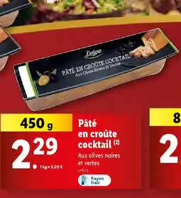 Lidl Pâté en croûte cocktail offre