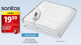 Lidl Surmatelas chauffant offre