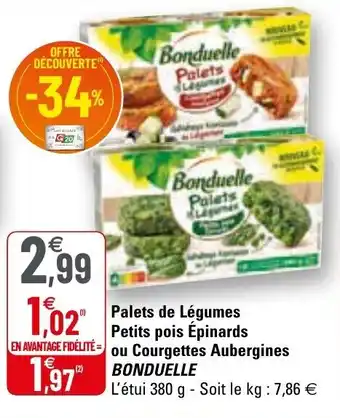 Palets de légumes petits pois épinards