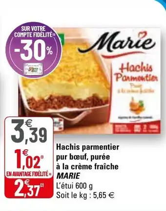 G20 Hachis parmentier pur bœuf offre