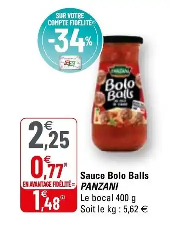 G20 Sauce bolo balls PANZANI offre