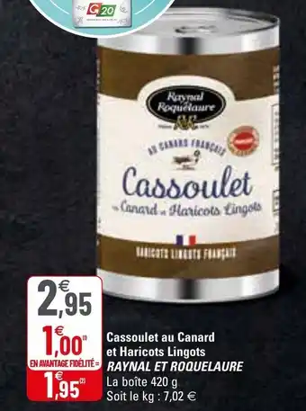 G20 Cassoulet au canard et haricots lingots offre