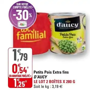 G20 Petits pois extra fins D'AUCY offre