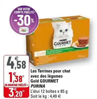 G20 Les terrines pour chat avec des légumes gold GOURMET PURINA offre