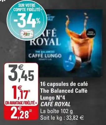 G20 16 capsules de café the balanced offre
