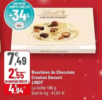 G20 Bouchées de chocolats création dessert LINDT offre