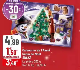 G20 Calendrier de l'avent sapin de noël MILKA offre