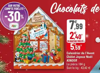 Calendrier de l'avent châlet joyeux noël KINDER