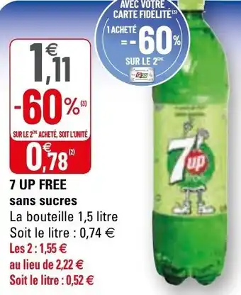 G20 7 UP FREE sans sucres offre
