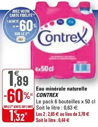 G20 Eau minérale naturelle CONTREX offre