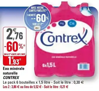 G20 Eau minérale naturelle CONTREX offre