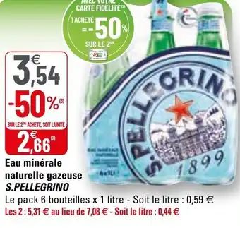 G20 Eau minérale naturelle gazeuse offre