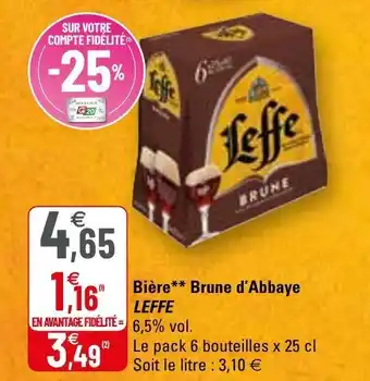 G20 Bière brune d'abbaye LEFFE offre