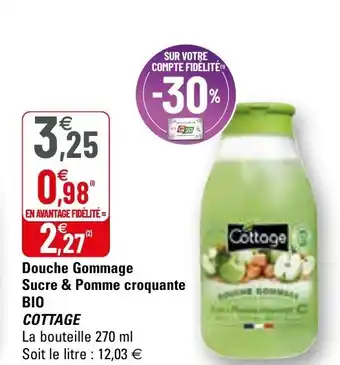 G20 Douche gommage sucre & pomme croquante BIO COTTAGE offre
