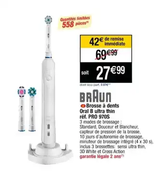 Cora x Carrefour Brosse à dents oral b ultra thin offre
