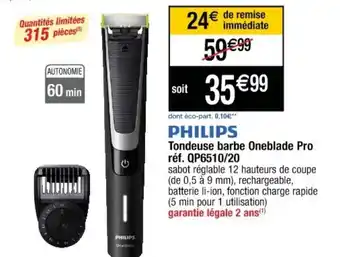 Tondeuse barbe oneblade pro