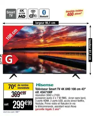 Cora x Carrefour Téléviseur smart TV 4K UHD offre