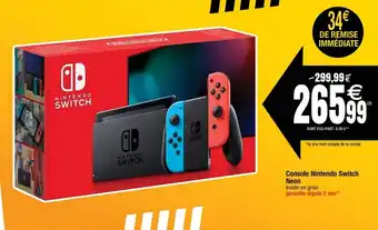 Cora x Carrefour Console nintendo switch neon offre