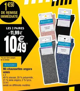 Mi-chaussettes angora unies