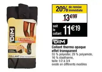 Cora x Carrefour Collant thermo opaque effet transparent offre