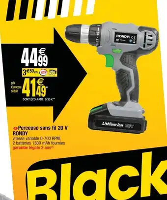 Cora x Carrefour Perceuse sans fil 20 V offre