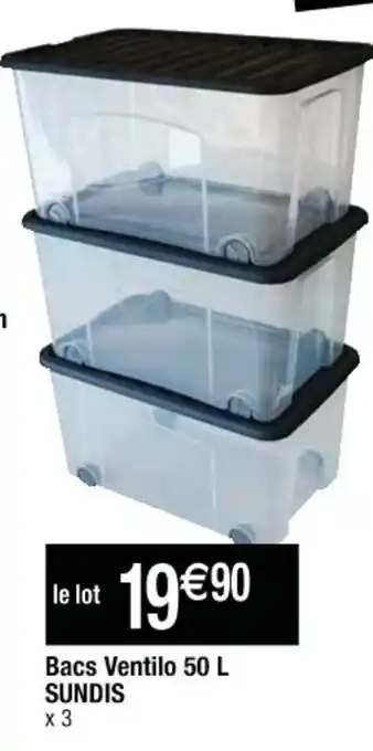 Cora x Carrefour Bacs Ventilo 50 L Sundis offre