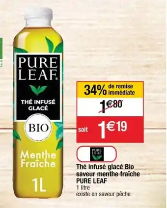 Cora x Carrefour Thé Infusé Glacé Bio Saveur Menthe Fraîche offre