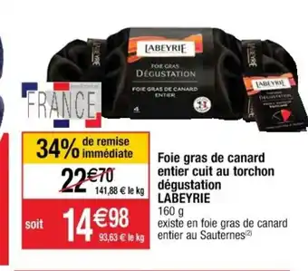 Cora x Carrefour Foie Gras de Canard Entier Cuit Au Torchon offre