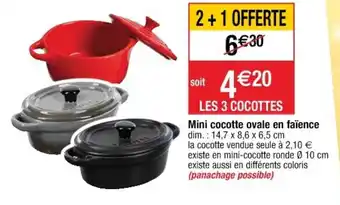 Cora x Carrefour Mini Cocotte Ovale En Faïence offre