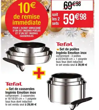 Cora x Carrefour Set de Casseroles Ingénio Emotion Inox offre