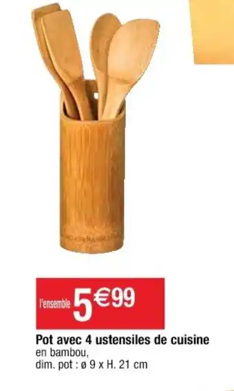Cora x Carrefour Pot Avec 4 Ustensiles de Cuisine offre
