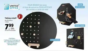 Lidl Tableau Créatif United Office Env. 50x50cm offre