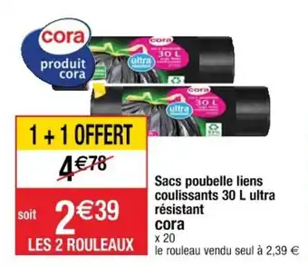 Cora x Carrefour Sacs Poubelle Liens offre