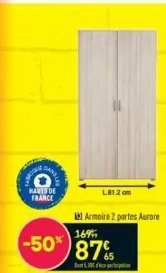 Conforama Armoire 2 Portes Aurore offre