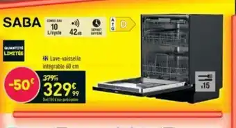 Conforama Lave-Vaisselle offre